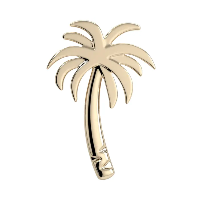 Bloom Palm Tree Threaded End in Gold Platinum Kiwi Diamond Necklaces