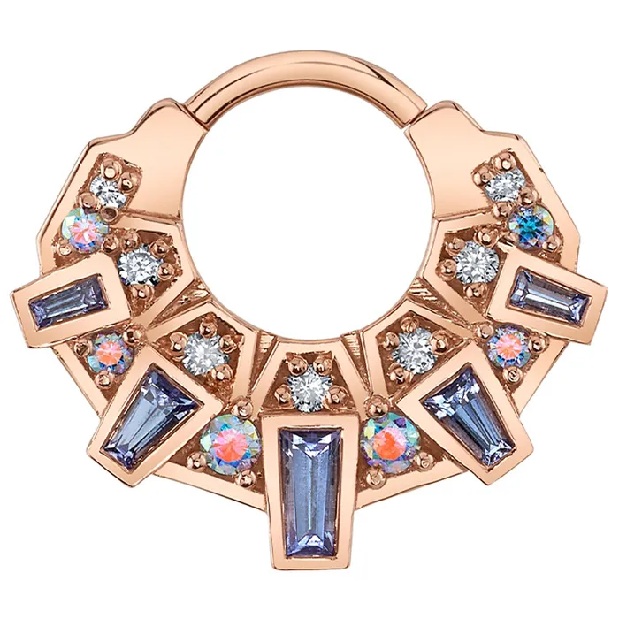 Body Vision BVLA Atlantean Hinge Ring in Gold with Tanzanite Mercury Mist Topaz White Diamonds Rings Body Vision BVLA Atlantean Hinge Ring in Gold with Tanzanite Mercury Mist Topaz White Diamonds Rings