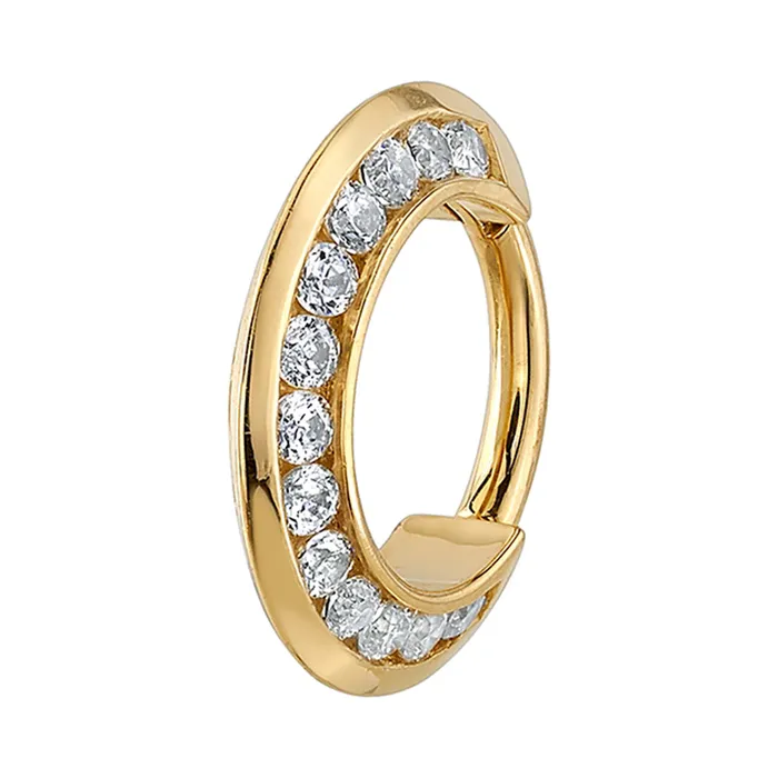 Body Vision BVLA Breathless Hinge Ring in Gold with White CZs Rings