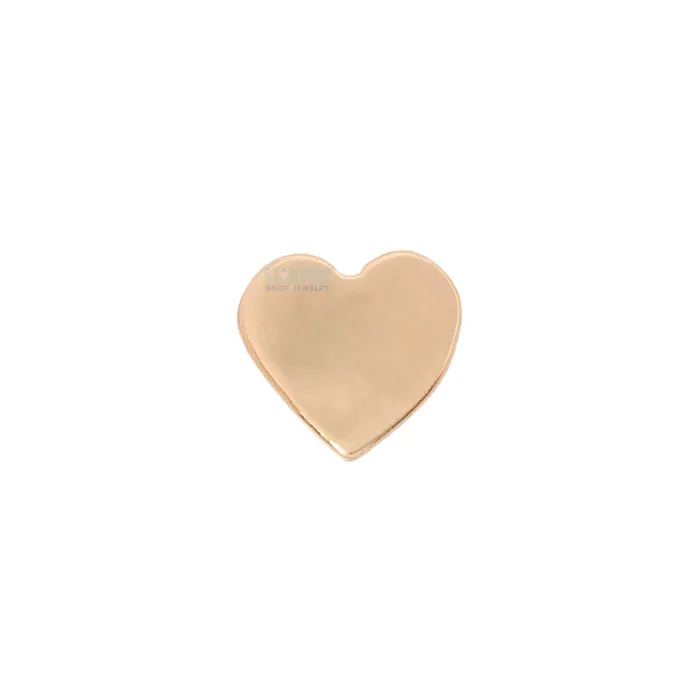 Body Vision BVLA Earrings Flat Heart Threaded End in Gold