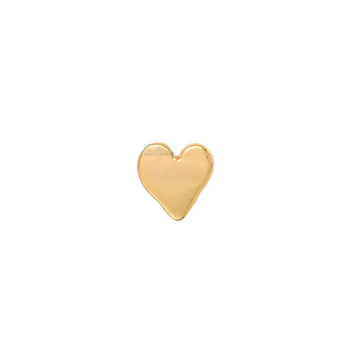 Body Vision BVLA Earrings Flat Heart Threaded End in Gold