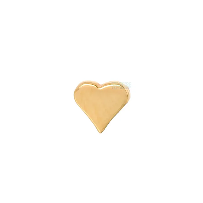 Body Vision BVLA Earrings Flat Heart Threaded End in Gold