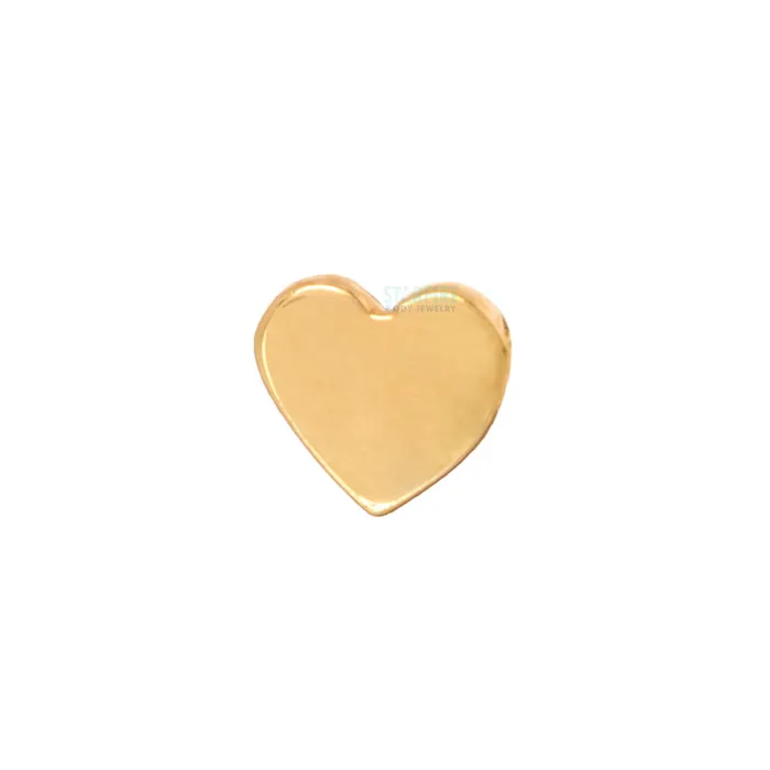 Body Vision BVLA Earrings Flat Heart Threaded End in Gold