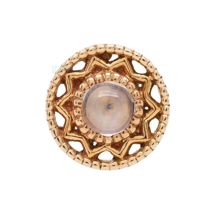 Body Vision BVLA Earrings threadless Bandera Pin in Gold with Rainbow Moonstone Body Vision BVLA Earrings threadless Bandera Pin in Gold with Rainbow Moonstone