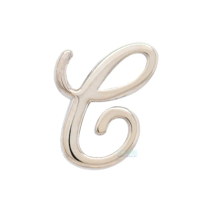 Body Vision BVLA Earrings threadless Script Letter Pin in Gold