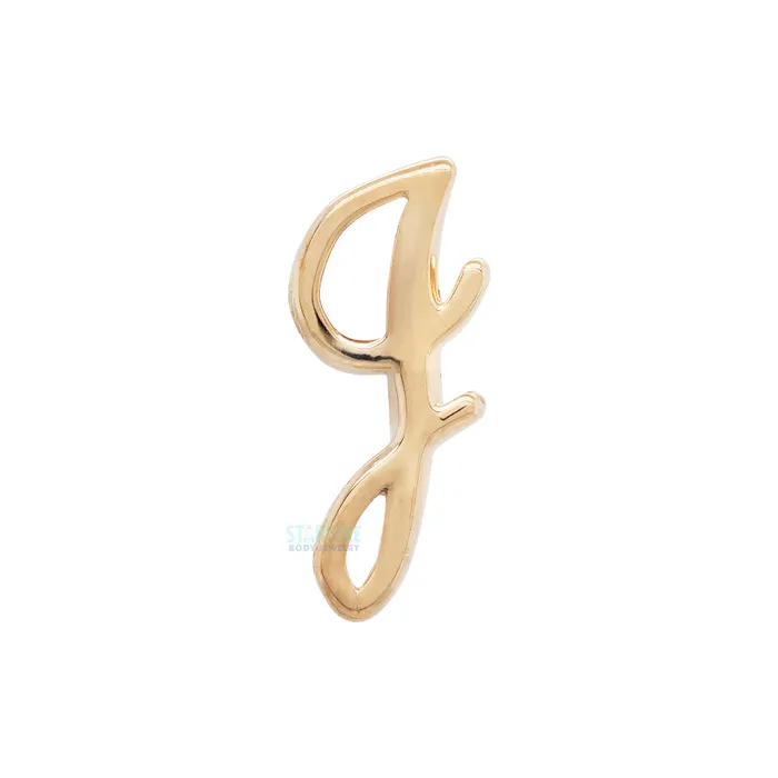 Body Vision BVLA Earrings threadless Script Letter Pin in Gold