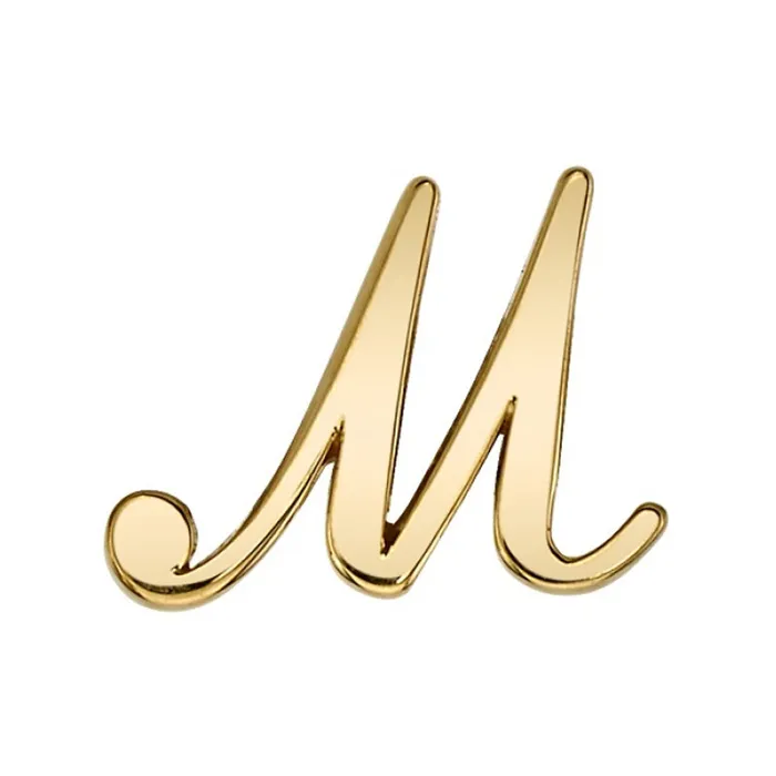 Body Vision BVLA Earrings threadless Script Letter Pin in Gold