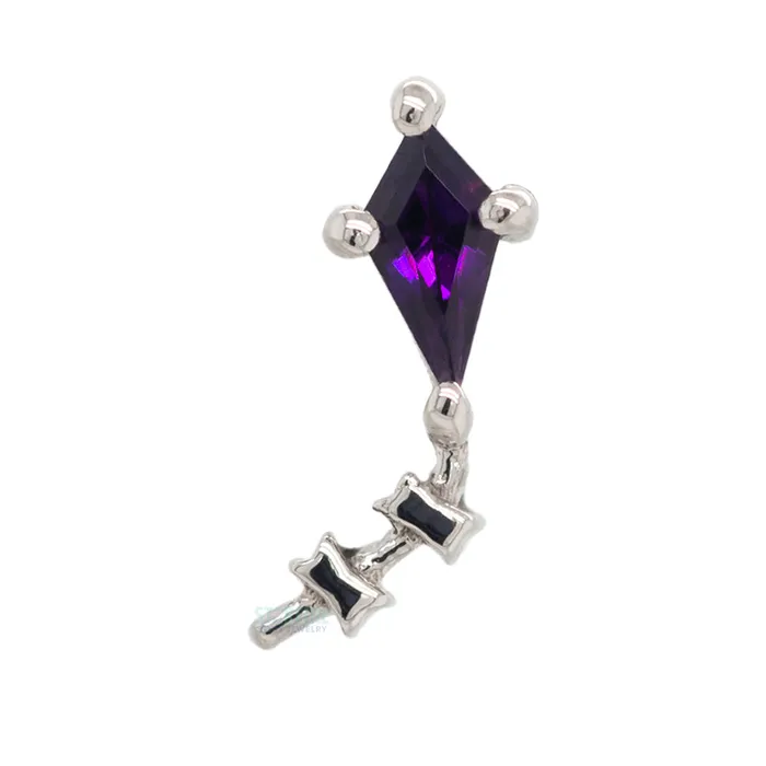 Body Vision BVLA Necklaces Hang On Threaded End in Gold with Amethyst