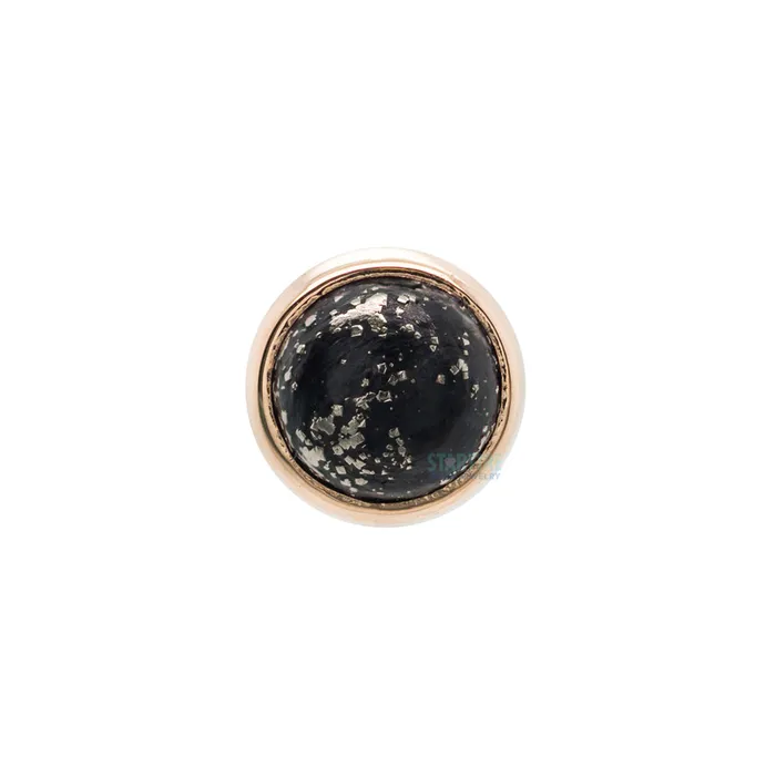 Body Vision BVLA Pyrite in Cup Setting Nostril Screw in Gold Earrings