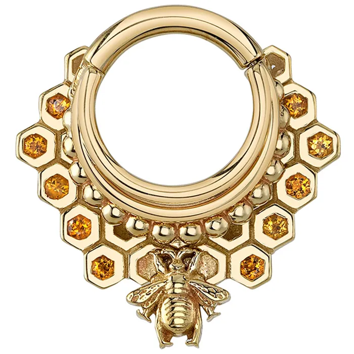 Body Vision BVLA Queen Bee Hinge Ring in Gold with Citrine Rings