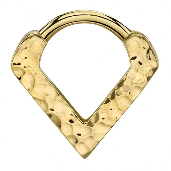 Body Vision BVLA Rings Hammered Exotix V Hinge V Ring in Gold