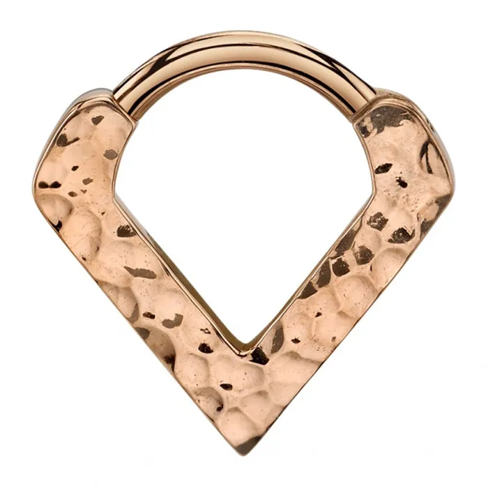 Body Vision BVLA Rings Hammered Exotix V Hinge V Ring in Gold