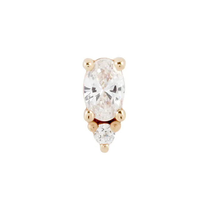 Buddha Jewelry Organics Earrings threadless Desden End in Gold with CZ
