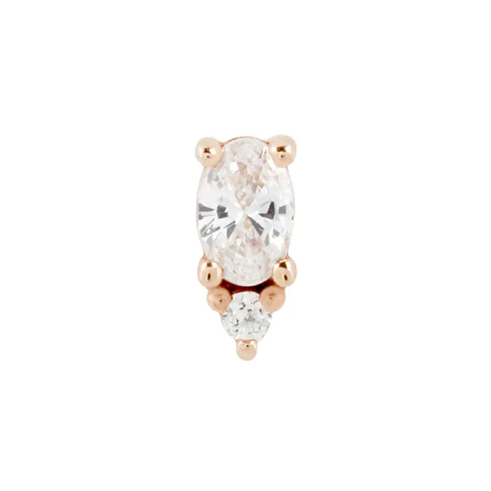 Buddha Jewelry Organics Earrings threadless Desden End in Gold with CZ