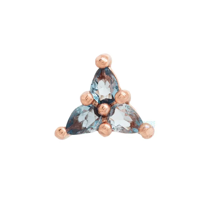 Buddha Jewelry Organics Necklaces threadless 3 Little Pears End in Gold with London Blue Topaz Buddha Jewelry Organics Necklaces threadless 3 Little Pears End in Gold with London Blue Topaz