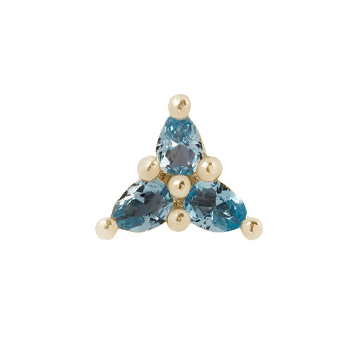 Buddha Jewelry Organics Necklaces threadless 3 Little Pears End in Gold with London Blue Topaz