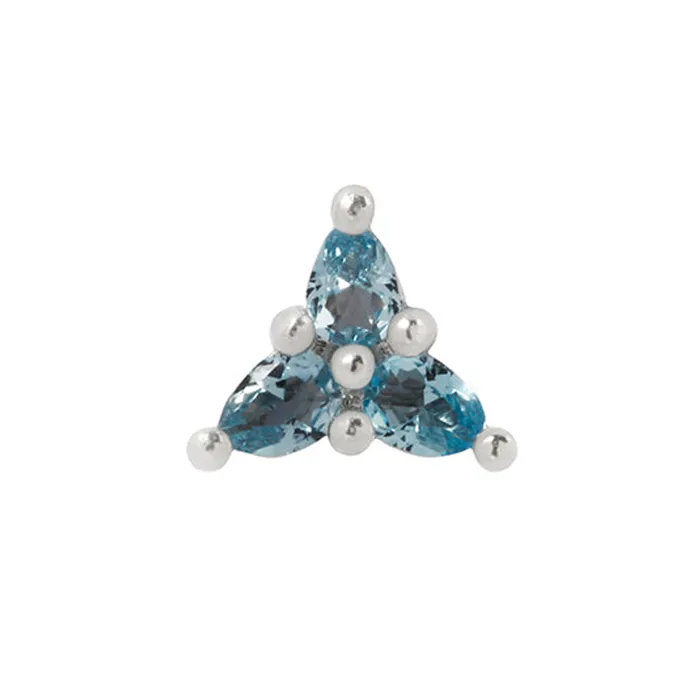 Buddha Jewelry Organics Necklaces threadless 3 Little Pears End in Gold with London Blue Topaz