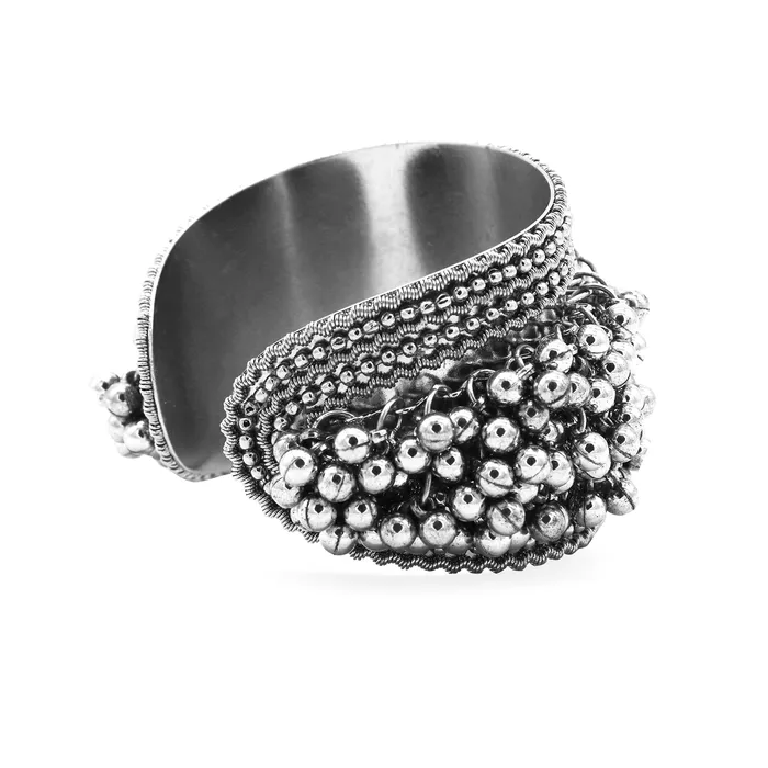 Chakrika Silver Gungroo Oxidized Bangle Teejh Bracelets Chakrika Silver Gungroo Oxidized Bangle Teejh Bracelets