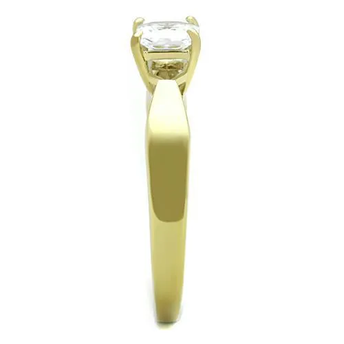 CJ1511 Wholesale Womens Stainless Steel IP Gold AAA Grade Clear Cubic Zirconia Princess Cut Promise Ring Green Rings CJ1511 Wholesale Womens Stainless Steel IP Gold AAA Grade Clear Cubic Zirconia Princess Cut Promise Ring Green Rings