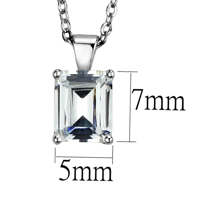 CJ896 Wholesale Womens Sterling Silver Clear Square Chain Necklace Green Necklaces CJ896 Wholesale Womens Sterling Silver Clear Square Chain Necklace Green Necklaces