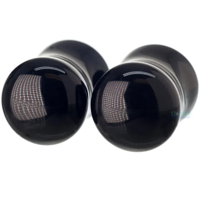 Diablo Organics Rings Stone Plugs Black Obsidian