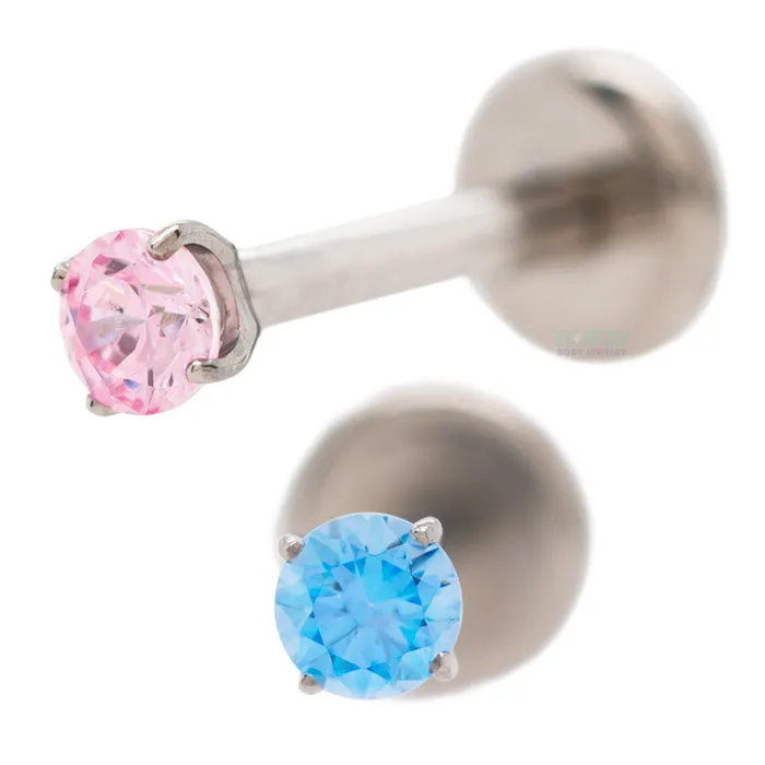 Earrings Anatometal 25mm Tiffany ProngSet BrilliantCut Gem on flatback