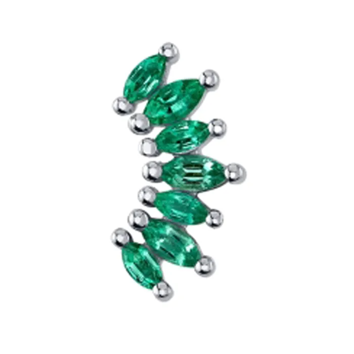 Earrings Athena Threaded End in Gold with Emerald Body Vision BVLA