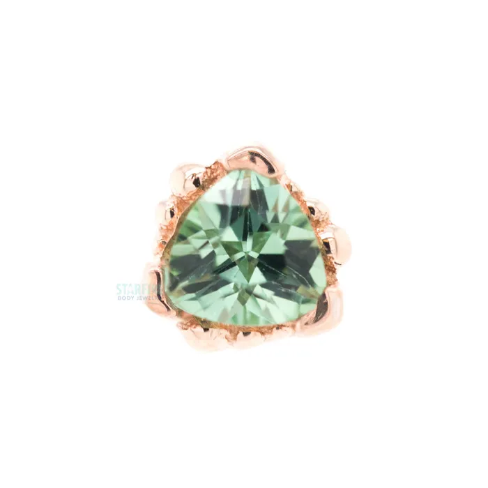 Earrings Body Vision BVLA Beaded Trillion Nostril Screw in Gold with Seafoam Tourmaline