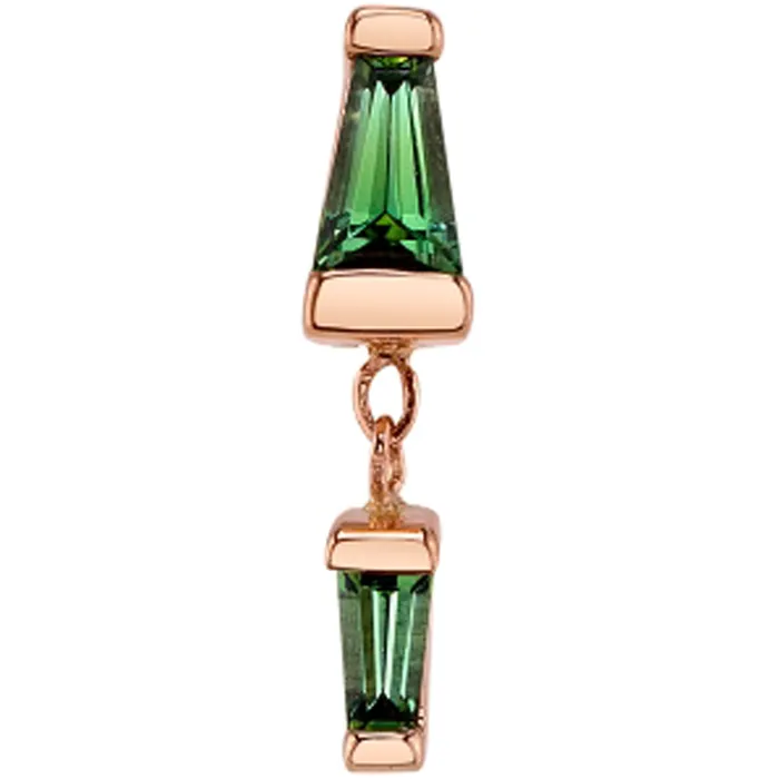 Earrings Body Vision BVLA Duality Threaded End in Gold with Green Tourmaline Earrings Body Vision BVLA Duality Threaded End in Gold with Green Tourmaline