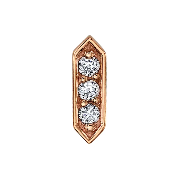 Earrings Body Vision BVLA Sillan Threaded End in Gold with DIAMONDS