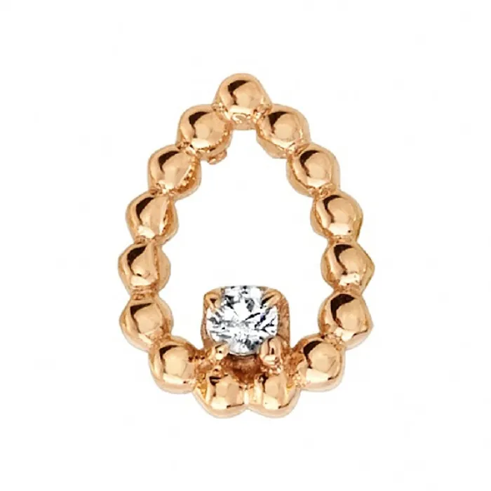 Earrings Body Vision BVLA Sophie Tear Threaded End in Gold with DIAMOND