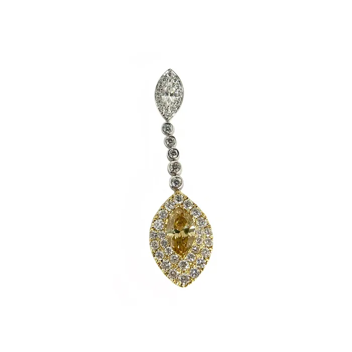 Earrings Diamond Gold Lemon Drop Pendant Cherie Dori