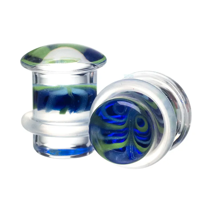 Earrings Gorilla Glass Glass Feather Plugs
