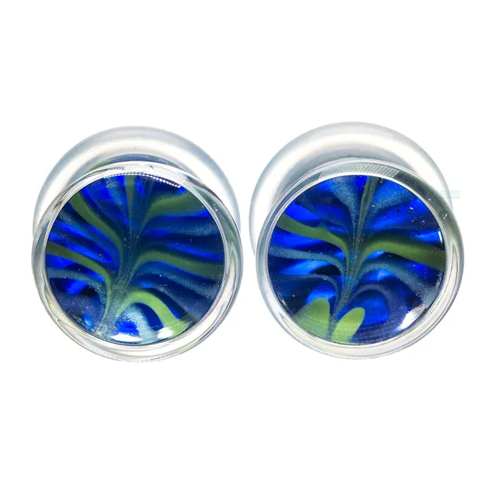 Earrings Gorilla Glass Glass Feather Plugs