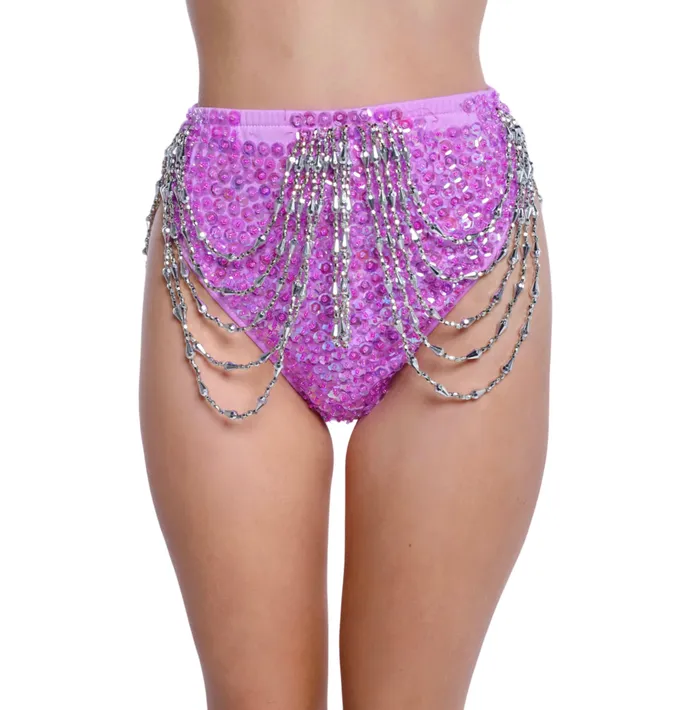 Earrings Hand Stitched BottomsLilac Sparkle THE LUMI SHOP