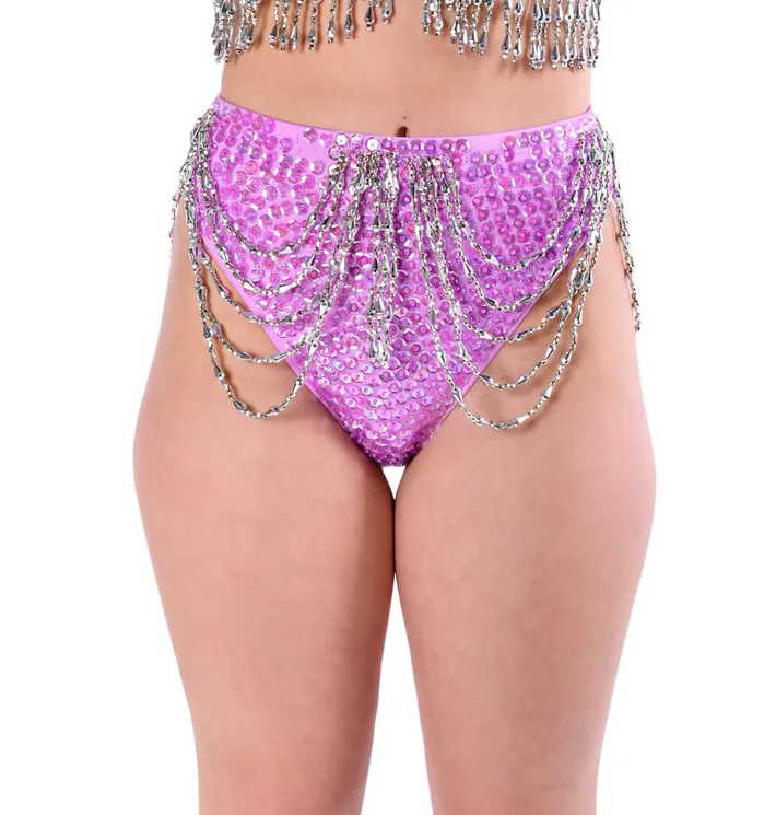 Earrings Hand Stitched BottomsLilac Sparkle THE LUMI SHOP