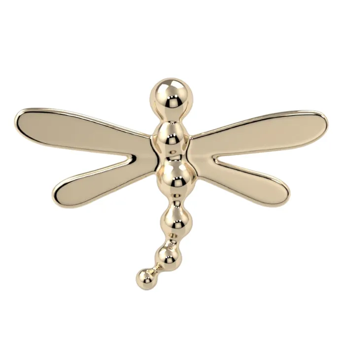 Earrings Kiwi Diamond Dragonfly Threaded End in Gold Platinum