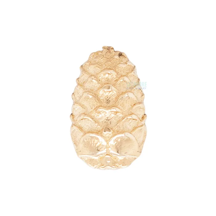 Earrings Mushroom Body Jewelry mushroom Pine Cone Threaded End in Gold
