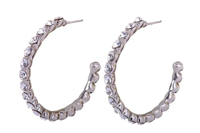 Earrings Red E7201 Swarovski Elements Crystal 1 14 Hoop Earrings