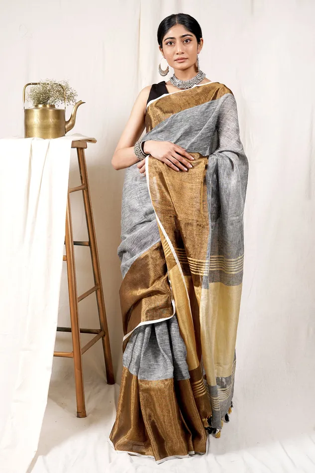 Earrings Teejh Teejh Mystic Golden Linen Mahapar Saree