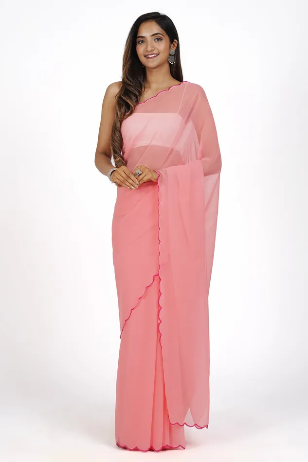 Earrings Teejh Teejh Raspberry Radiance Georgette Saree