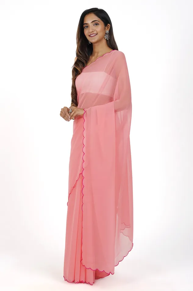 Earrings Teejh Teejh Raspberry Radiance Georgette Saree
