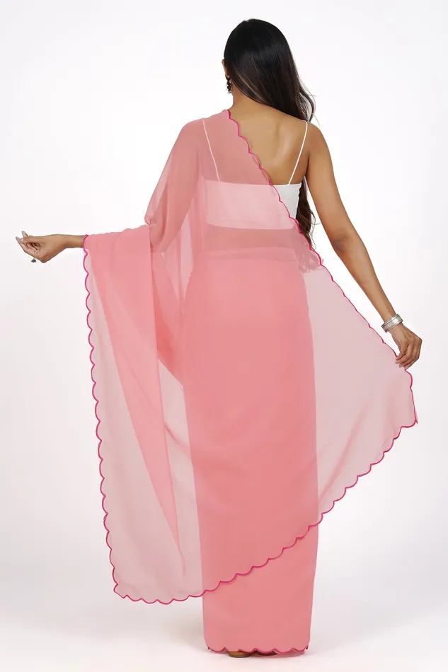 Earrings Teejh Teejh Raspberry Radiance Georgette Saree