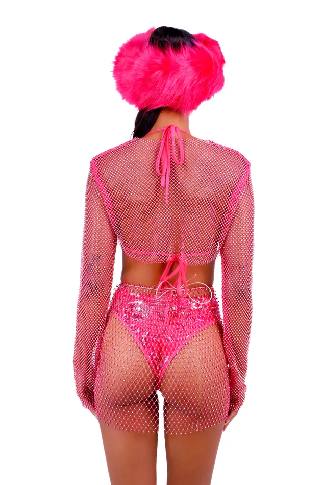 Earrings THE LUMI SHOP FULL OUTFIT Hot Pink Fuzzy Fantasy 5 pcs