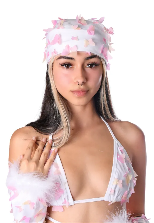 Earrings THE LUMI SHOP Pink Butterfly 3D Head Scarf
