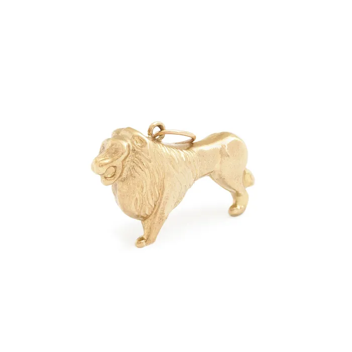 Earrings Vintage English Leo 9k Gold Lion Zodiac Charm