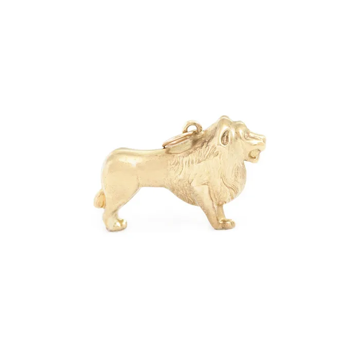 Earrings Vintage English Leo 9k Gold Lion Zodiac Charm