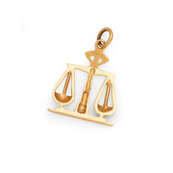 Earrings Vintage Libra Scales 14K Gold Zodiac Charm