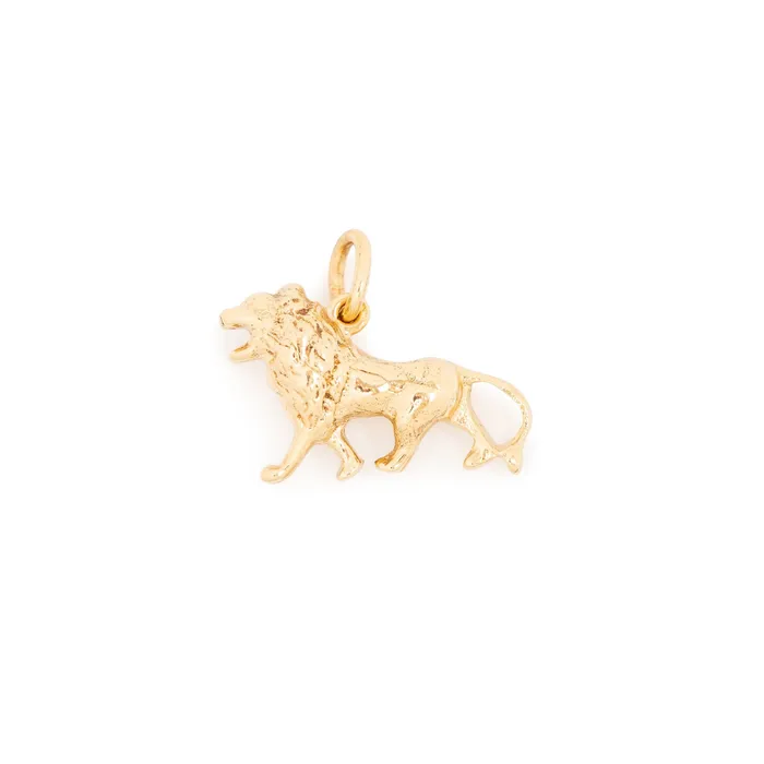 Earrings Vintage Lion 14k Gold Leo Zodiac Charm
