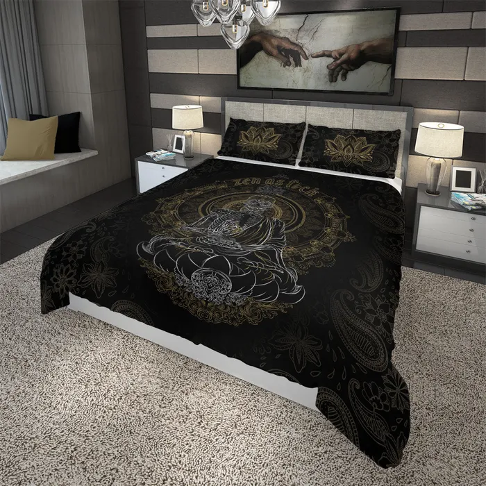 Earrings Zapps Clothing Skullistic Zen Meditating Skeleton Duvet Cover Set